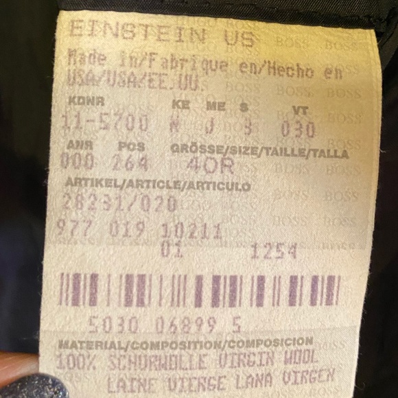 Hugo Boss - Men’s Sport Coat Suit Jacket (100% Virgin Wool) Size: 40R - Picture 12 of 15